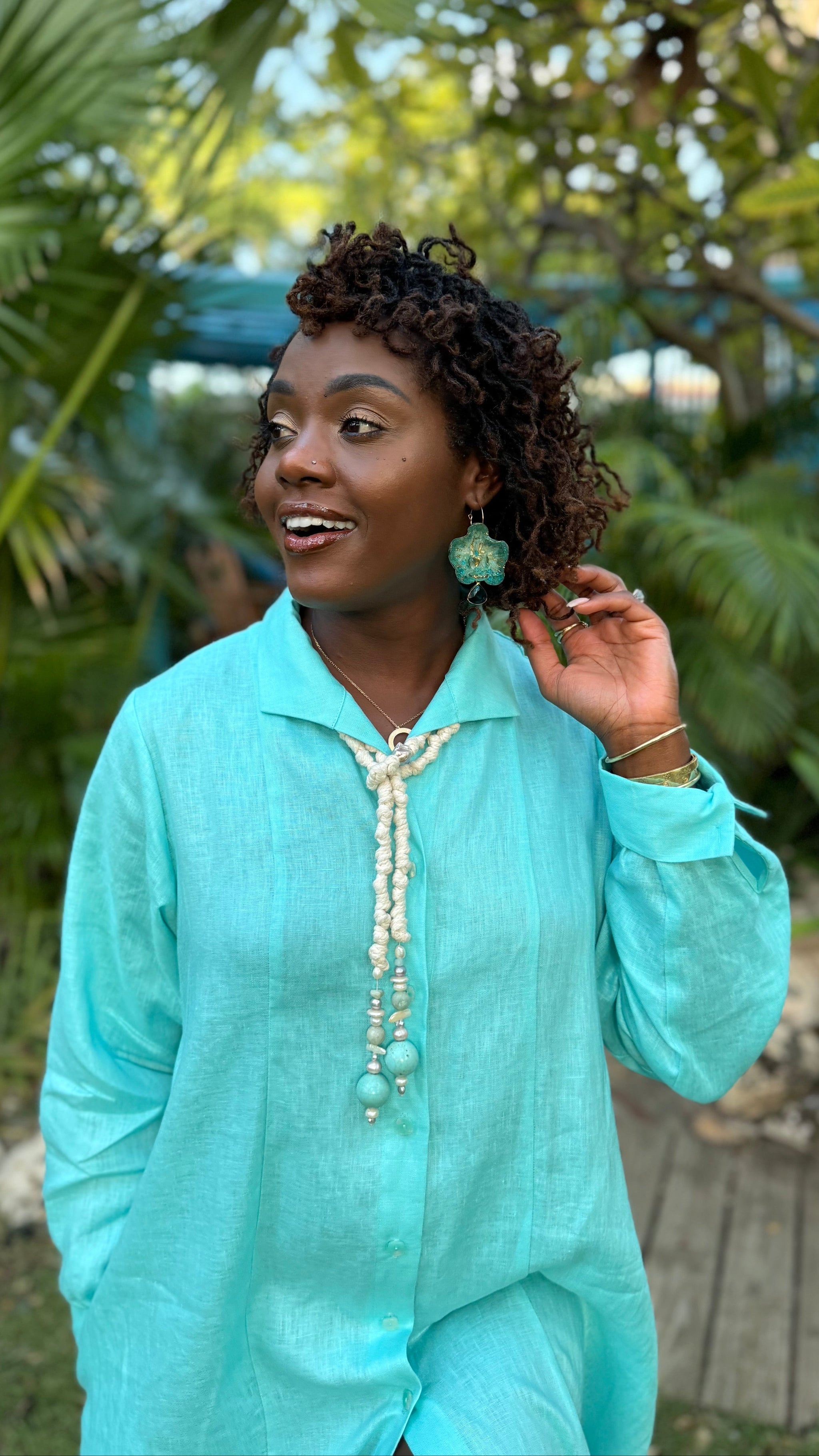 The Elevated 100% Linen Shirtdress - Sky – JODI MELISSA