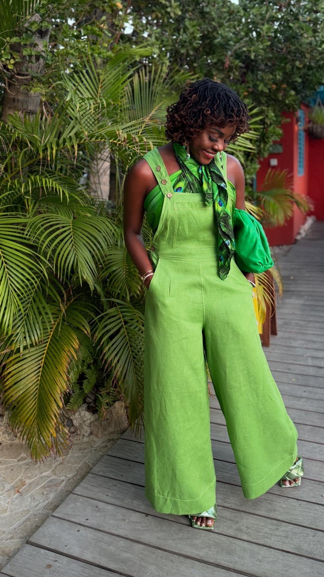 100% Linen Overalls - Kiwi – JODI MELISSA