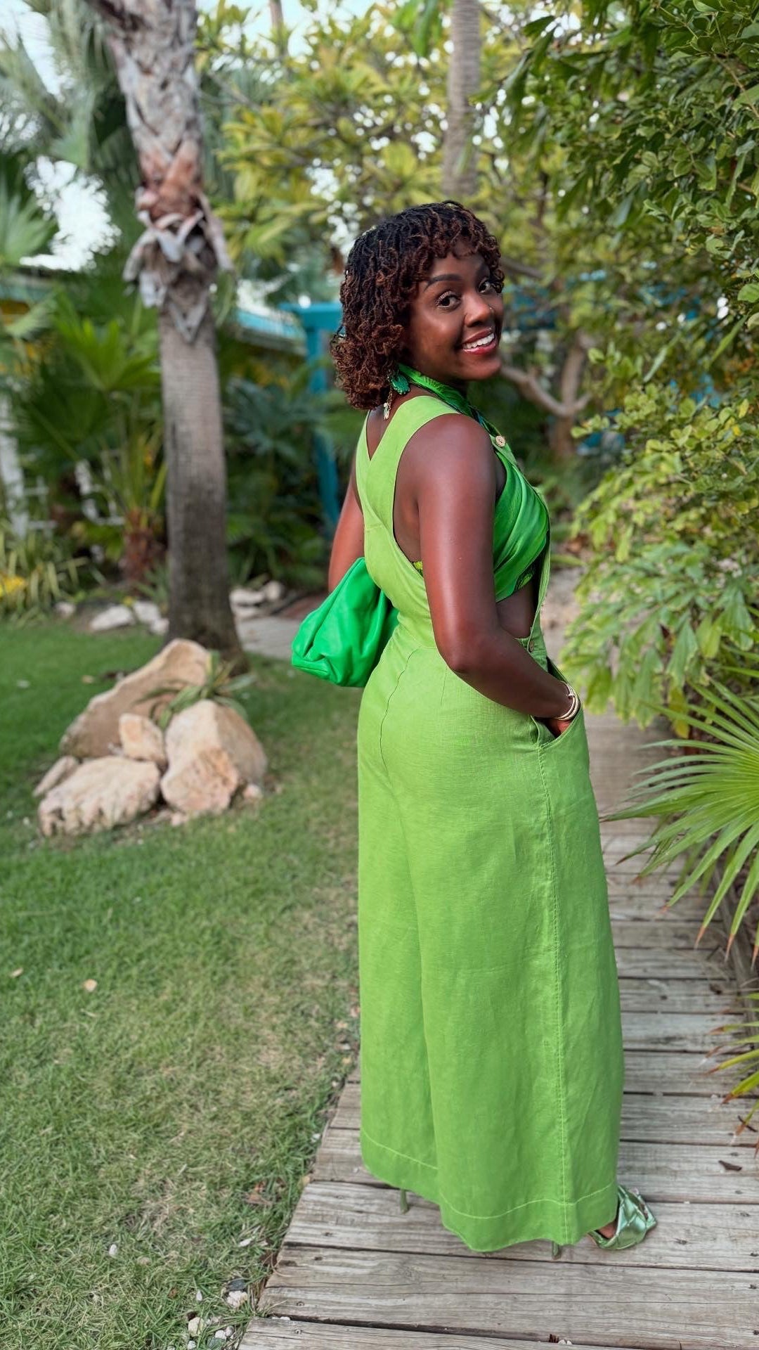 100% Linen Overalls - Kiwi – JODI MELISSA