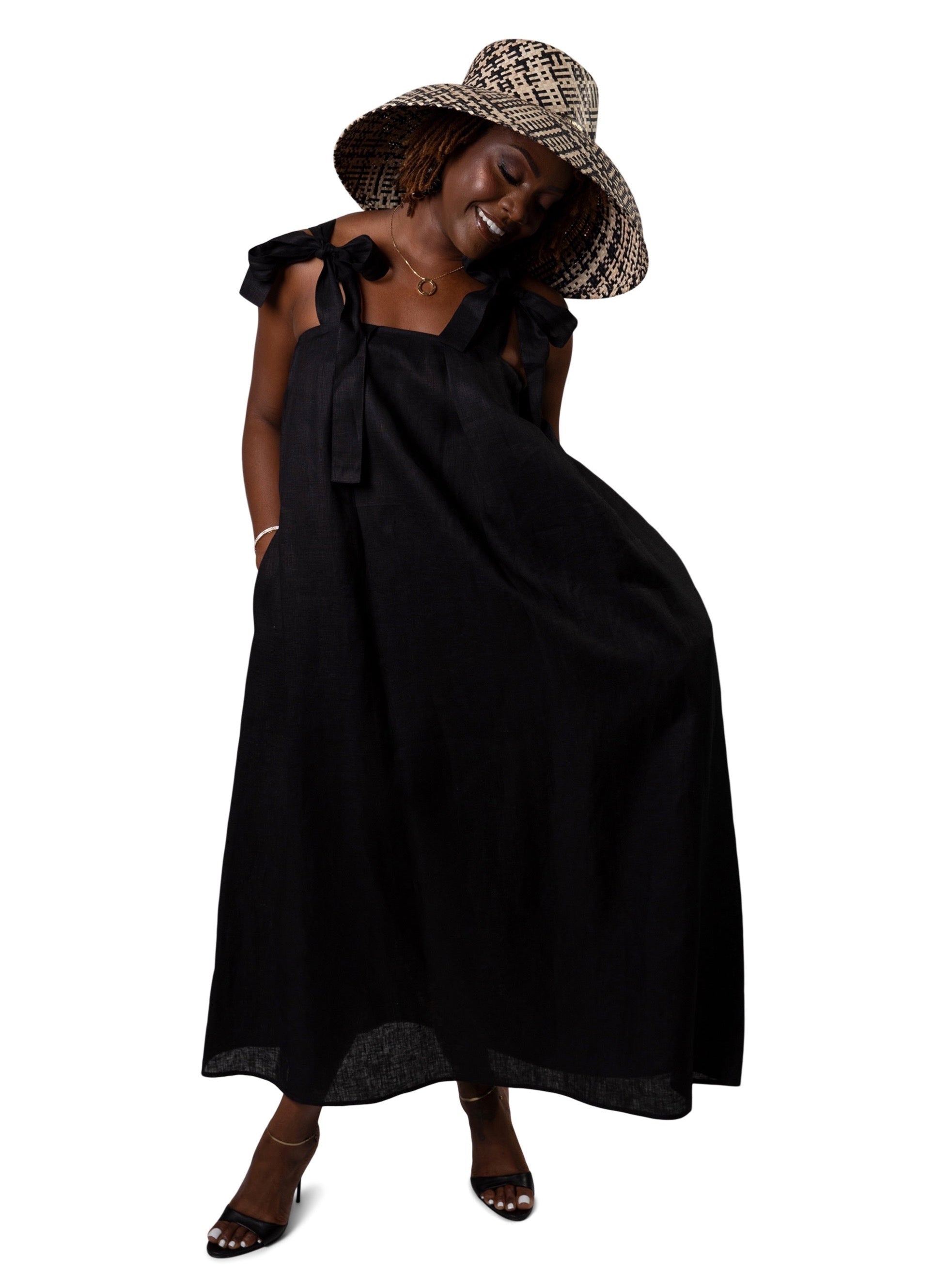 Bowho 100% Linen Dress - Rich Black – JODI MELISSA