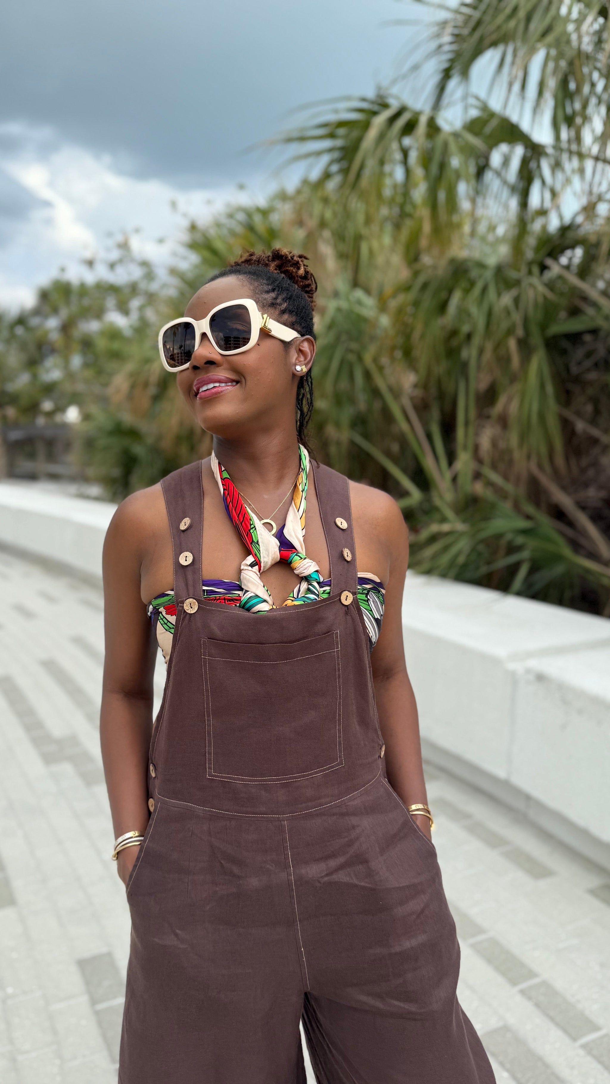 100% Linen Overalls - Espresso – JODI MELISSA