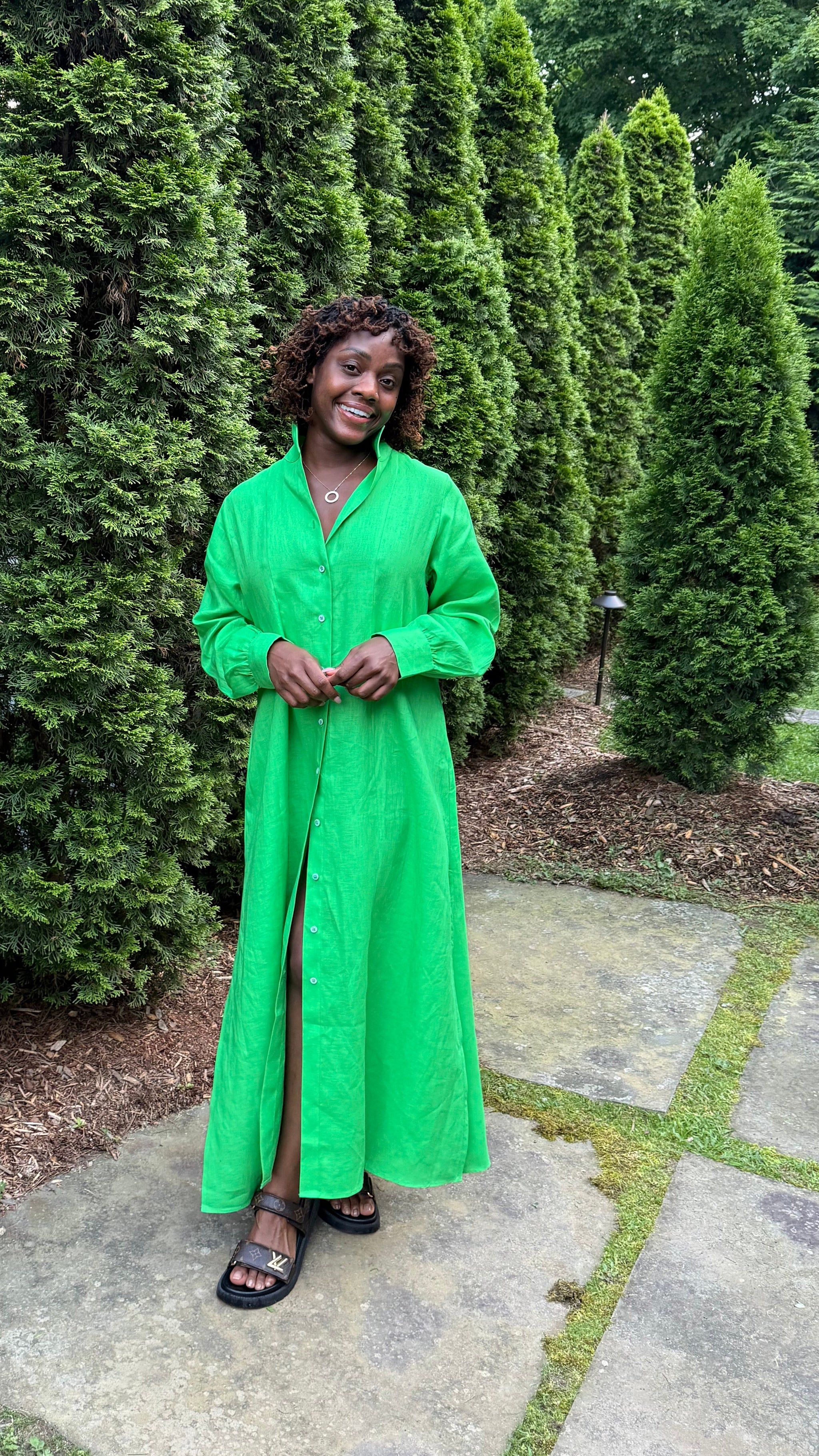 The Elevated 100% Linen Shirtdress - Jungle – JODI MELISSA