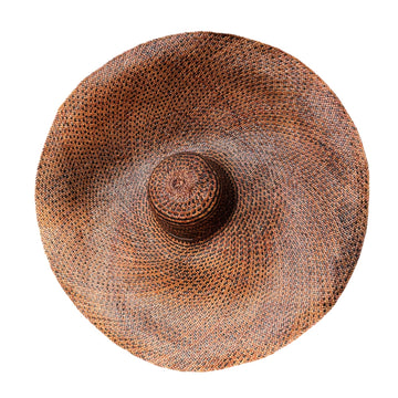 Oversized hand-woven hat in Brown Borneo Weave