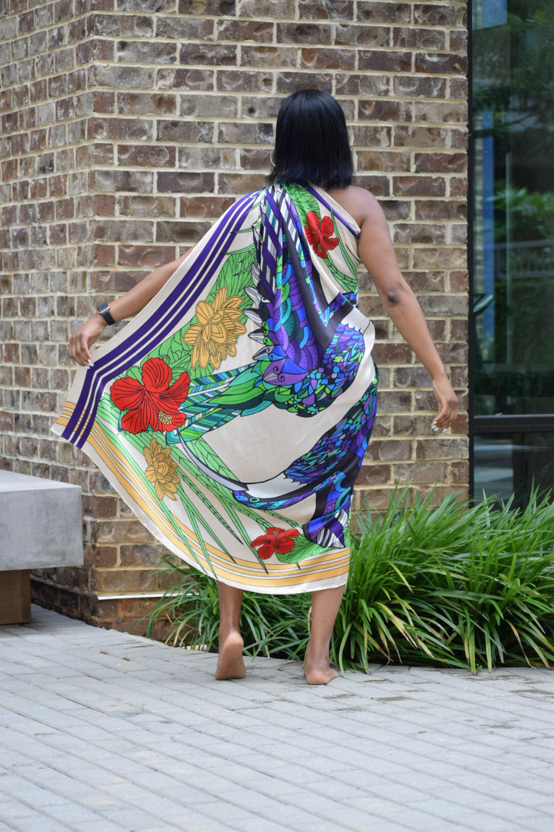 100% Mulberry Silk Scarf - Hummingbird – JODI MELISSA
