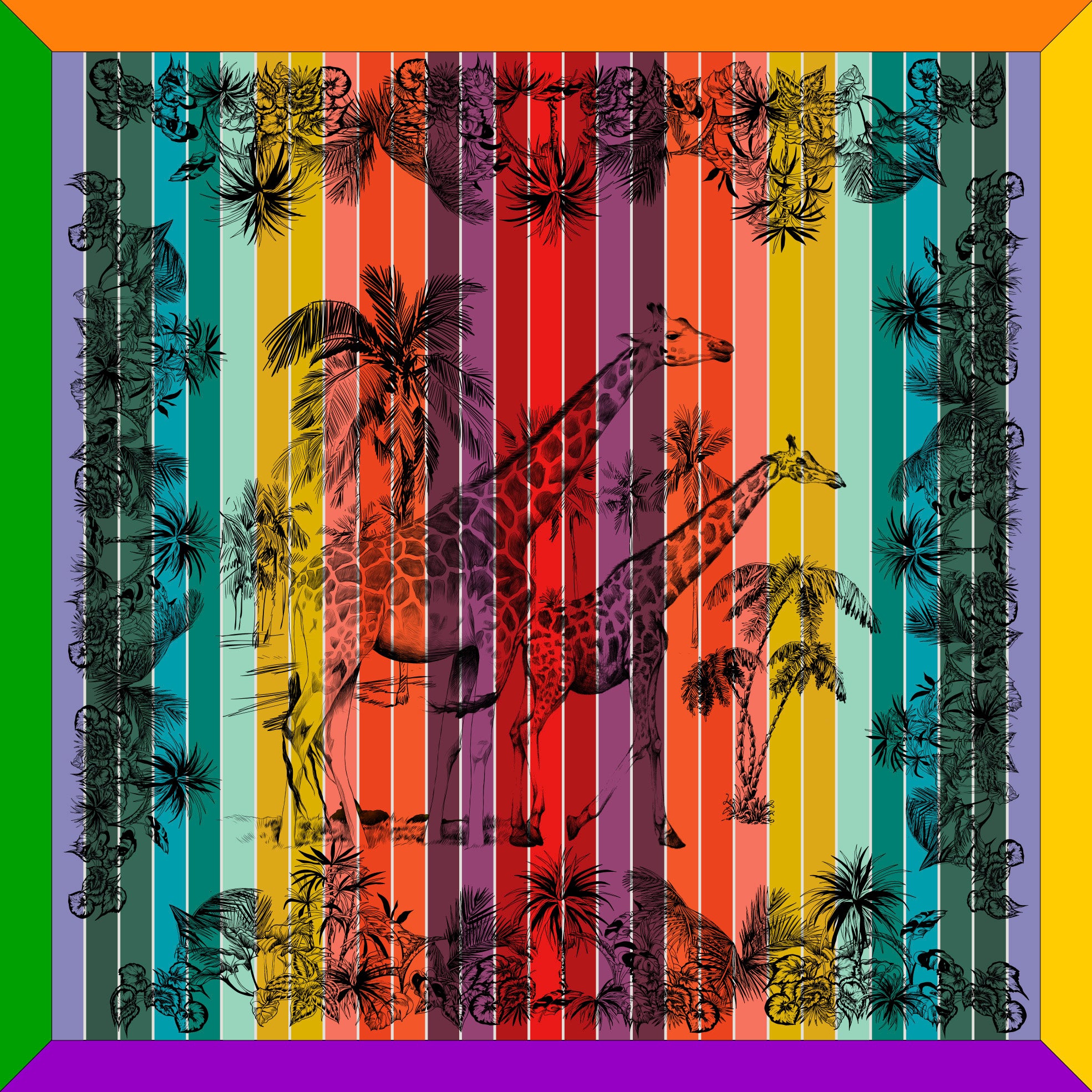 100% Mulberry Silk Scarf - Wild – JODI MELISSA